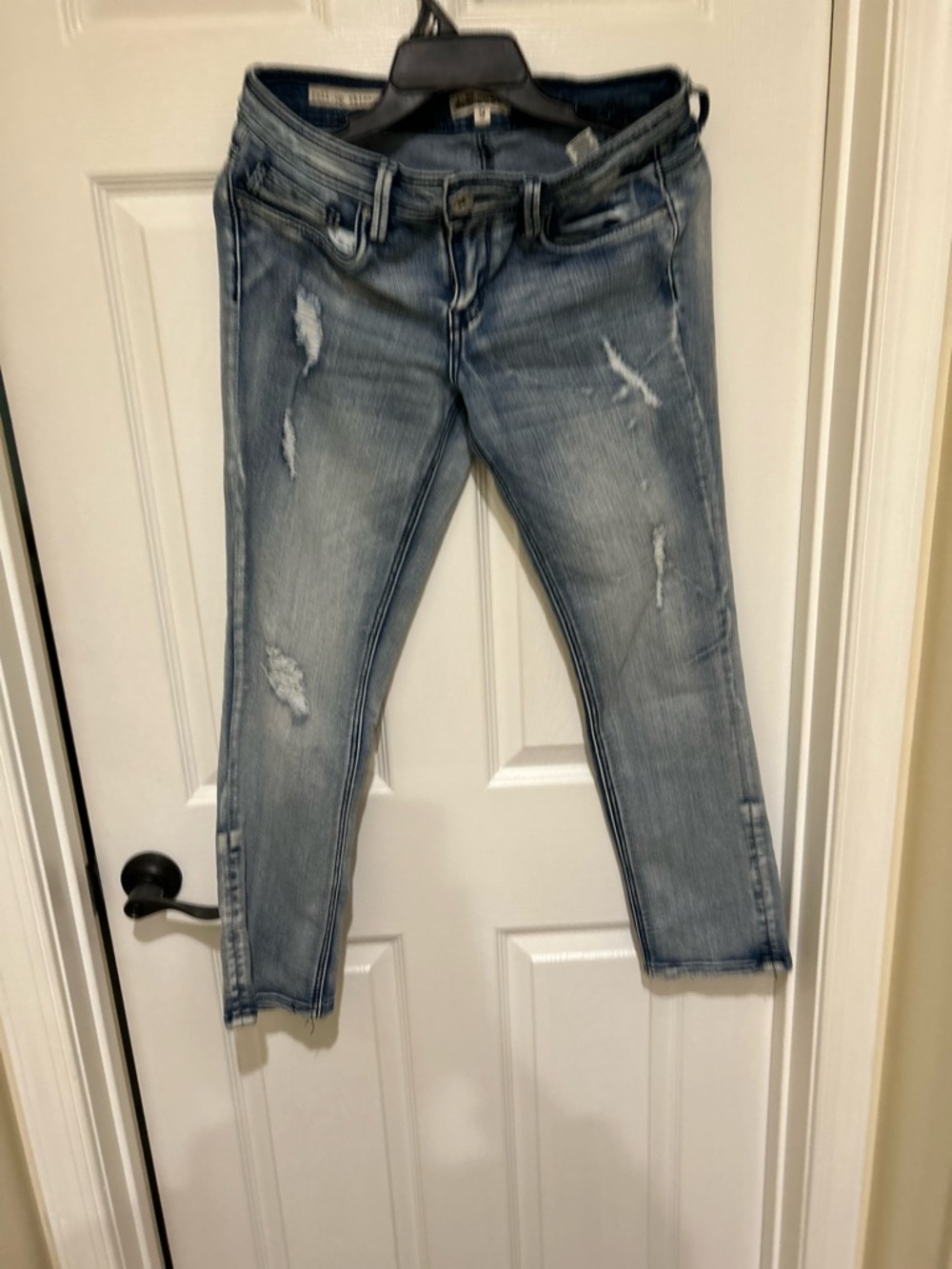 Dollhouse Light Blue Distressed Ankle Jeans